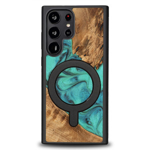Etui Bewood Unique na Samsung Galaxy S23 Ultra - Turquoise z MagSafe