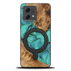 Etui Bewood Unique do Motorola G84 5G - Turquoise z MagSafe