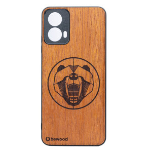 Drewniane Etui Bewood do Motorola G34 5G NIEDŹWIEDŹ MERBAU