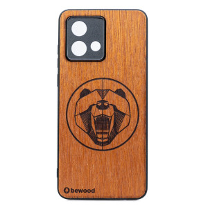 Drewniane Etui Bewood do Motorola G84 5G NIEDŹWIEDŹ MERBAU