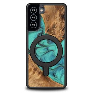 Etui Bewood Unique na Samsung Galaxy S21 FE - Turquoise z MagSafe
