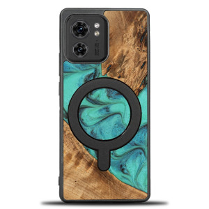 Etui Bewood Unique na Motorola Edge 40 - Turquoise z MagSafe