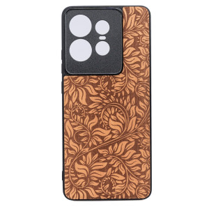 Drewniane Etui Bewood do Motorola Edge 50 Pro LIŚCIE JABŁOŃ