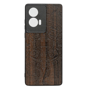 Drewniane Etui Bewood do Motorola Edge 50 Fusion KALENDARZ AZTECKI ZIRICOTE