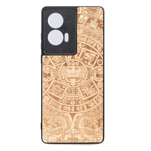 Drewniane Etui Bewood do Motorola Edge 50 Fusion KALENDARZ AZTECKI ANIEGRE