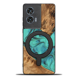 Etui Bewood Unique do Motorola Edge 50 Fusion - Turquoise z MagSafe
