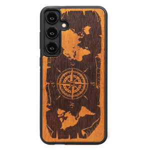 Drewniane Etui Bewood do Samsung Galaxy A35 5G RóżA WIATRÓW MERBAU