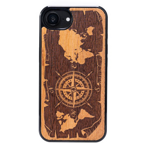 Drewniane Etui Bewood do iPhone 17e / 16e RóżA WIATRÓW MERBAU