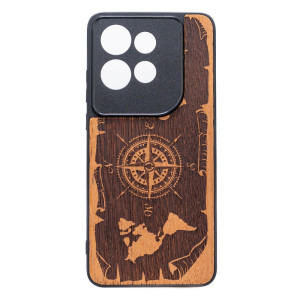 Drewniane Etui Bewood do Motorola Edge 50 Neo / 60 Neo RóżA WIATRÓW MERBAU