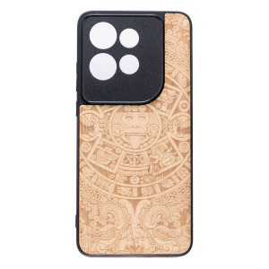 Drewniane Etui Bewood do Motorola Edge 50 Neo / 60 Neo KALENDARZ AZTECKI ANIEGRE