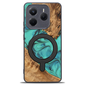 Etui Bewood Unique do Xiaomi Redmi Note 14 5G - Turquoise z MagSafe