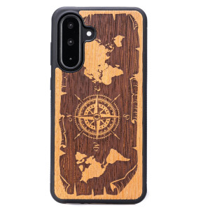 Drewniane Etui Bewood do Samsung Galaxy A56 5G RóżA WIATRÓW MERBAU