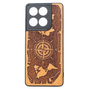 Drewniane Etui Bewood do Motorola Edge 60 Pro 5G RóżA WIATRÓW MERBAU