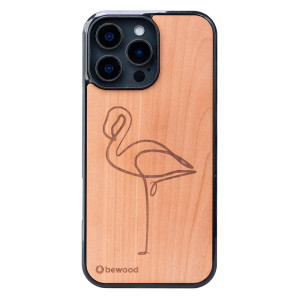 Drewniane etui Bewood - Pink Flamingo - Jabłoń