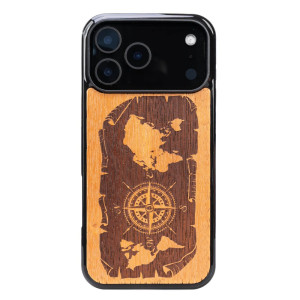 Drewniane Etui Bewood do iPhone 17 Pro Max RóżA WIATRÓW MERBAU