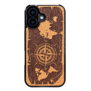 Drewniane Etui Bewood do iPhone 17 RóżA WIATRÓW MERBAU