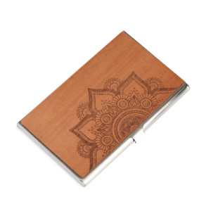 Drewniany Wizytownik Bewood Inox Mandala Jabłoń