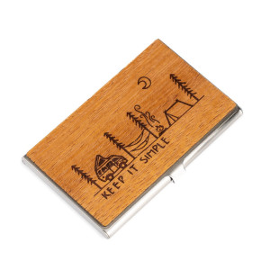 Drewniany Wizytownik Bewood Inox Keep it simple Merbau