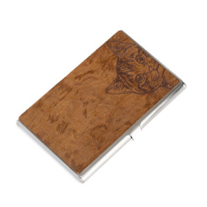Drewniany Wizytownik Bewood Inox Cat Lover Imbuia