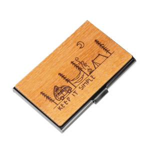 Drewniany Wizytownik Bewood Black Keep it simple Merbau
