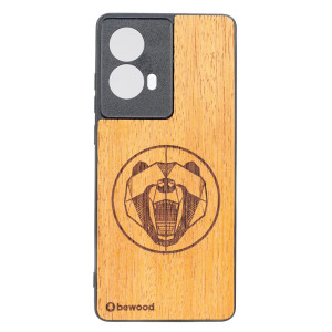 Drewniane Etui Bewood do Motorola G85 5G NIEDŹWIEDŹ MERBAU