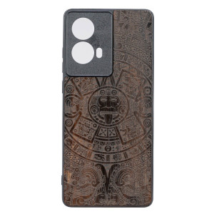 Drewniane Etui Bewood do Motorola G85 5G KALENDARZ AZTECKI ZIRICOTE