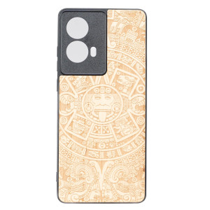 Drewniane Etui Bewood do Motorola G85 5G KALENDARZ AZTECKI ANIEGRE