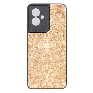 Drewniane Etui Bewood do Motorola G55 5G KALENDARZ AZTECKI ANIEGRE