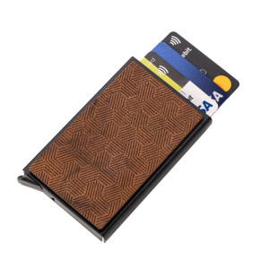 Etui na karty Bewood Unique Black - Hexagon Imbuia