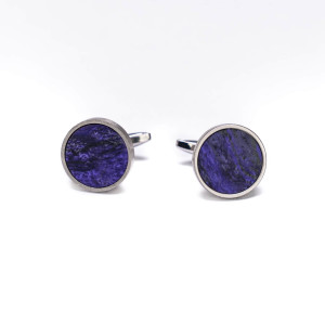 Spinki do mankietów Bewood Unique - Violet - Silver - 18mm