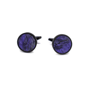 Spinki do mankietów Bewood Unique - Violet - Black - 18mm