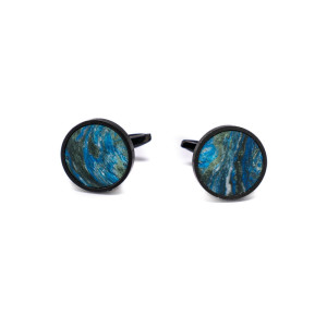 Spinki do mankietów Bewood Unique - Planets - Ziemia - Black - 18mm