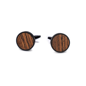 Spinki do mankietów Bewood - Bocote - Black - 18mm