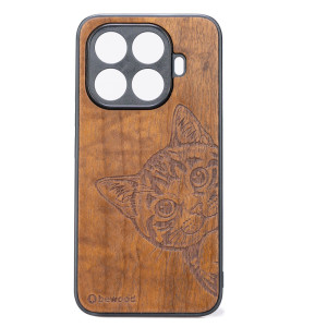 Drewniane Etui Bewood do Xiaomi 15T Pro CAT LOVER IMBUIA