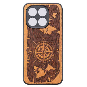 Drewniane Etui Bewood do Xiaomi 15T RóżA WIATRÓW MERBAU