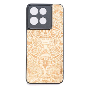 Drewniane Etui Bewood do Motorola G56 5G KALENDARZ AZTECKI ANIEGRE