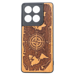 Drewniane Etui Bewood do Motorola Edge 70 RóżA WIATRÓW MERBAU