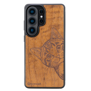 Drewniane Etui Bewood do Samsung Galaxy S26 Ultra CAT LOVER IMBUIA