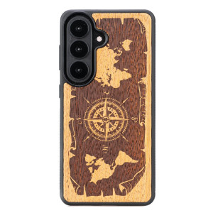 Drewniane Etui Bewood do Samsung Galaxy S26 RóżA WIATRÓW MERBAU