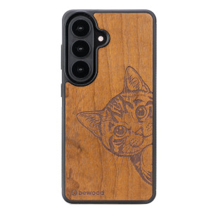 Drewniane Etui Bewood do Samsung Galaxy S26 Plus CAT LOVER IMBUIA