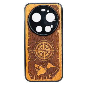 Drewniane Etui Bewood do Xiaomi 17 Ultra RóżA WIATRÓW MERBAU