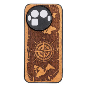 Drewniane Etui Bewood do Realme GT 8 Pro RóżA WIATRÓW MERBAU
