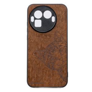 Drewniane Etui Bewood do Realme GT 8 Pro CAT LOVER IMBUIA