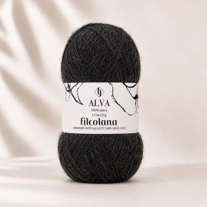 Włóczka Alva 404 Charcoal - węgiel drzewny 25g ( Filcolana )