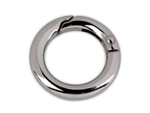 Karabińczyk okrągły do torebek otwierany srebrny 18 mm