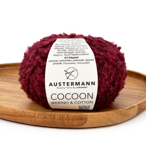 Włóczka Cocoon Merino&Cotton 02 bordowy melanż ( Austermann )