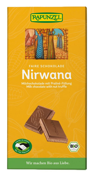 Rapunzel Czekolada mleczna z nadzieniem pralinowym nirwana 100 g Bio - słodycze lub przekąska