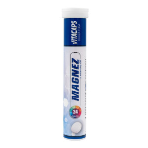 Vitacaps Tabletki musujące Magnez + Witamina B6 24 tab. - suplement