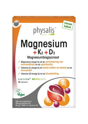 Physalis Magnez + witamina k2 i d3 30 tab. - suplement