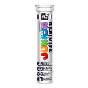 Dr Vita med Tabletki musujące Multiwitamina Junior Suplement diety 20 tab. - suplement